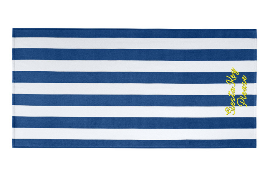Siesta Key Beach Towel - Navy / Yellow