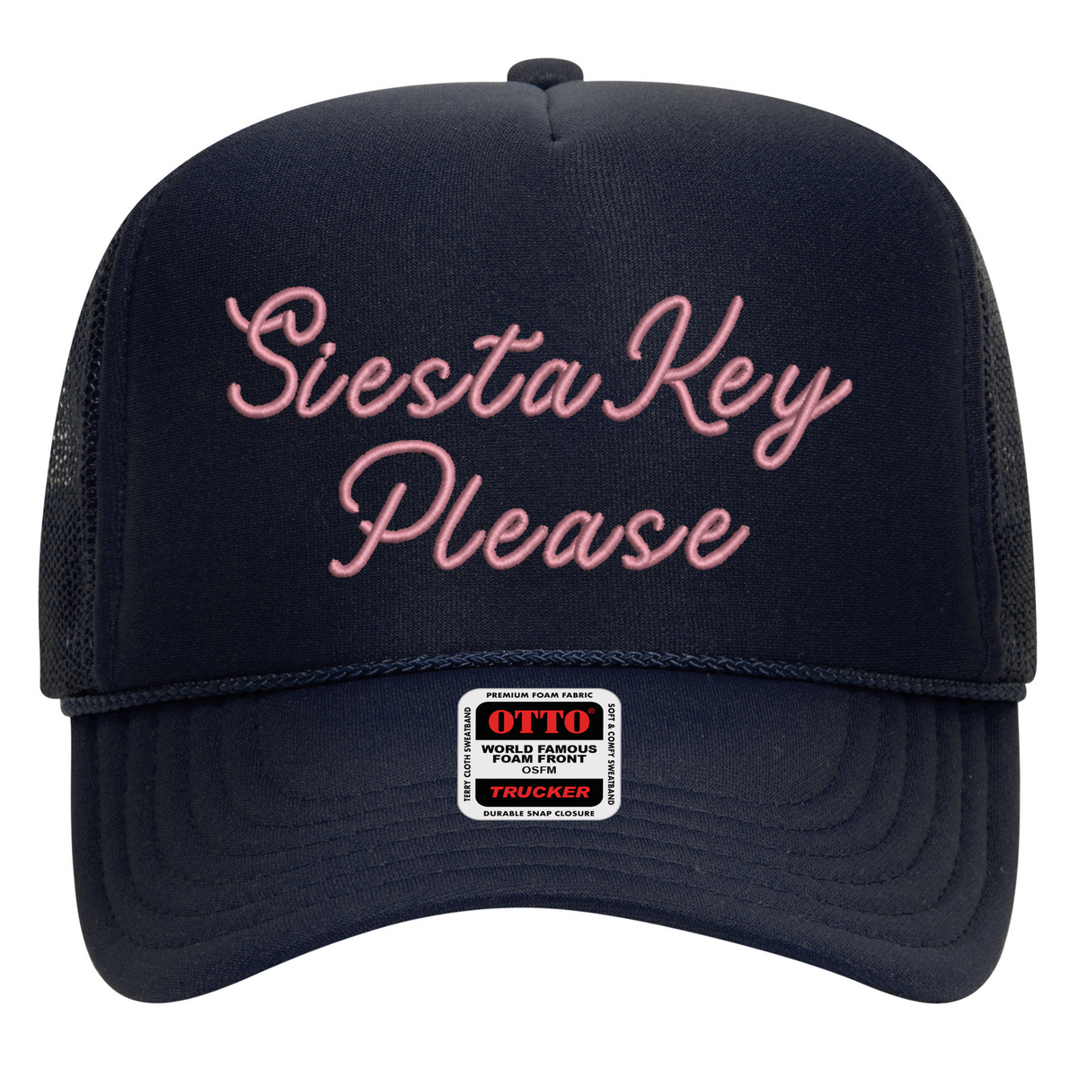 Siesta Key Hat - Navy/Pink