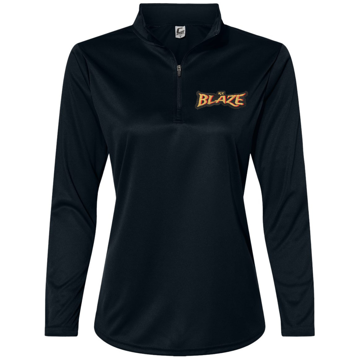 Women's Quarter Zip Pullover - Blaze Logo