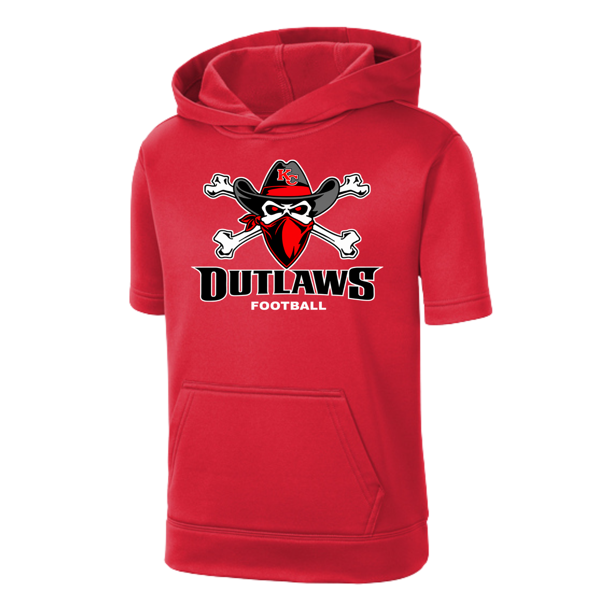 Youth/Adult Short Sleeve Hoodie - Outlaws Logo