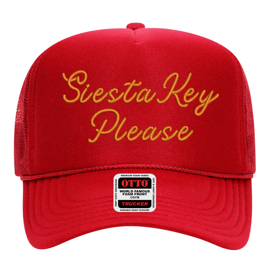 Siesta Key Hat - Red/Orange