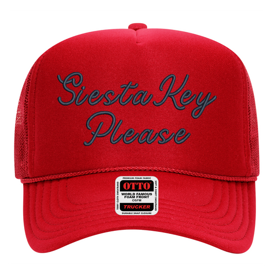 Siesta Key Hat - Red/Navy
