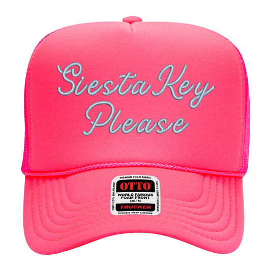 Siesta Key Hat - Pink/Light Blue