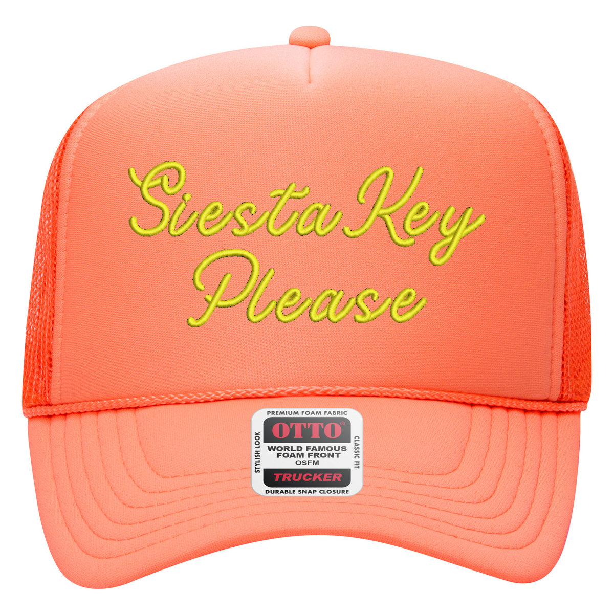 Siesta Key Hat - Peach/Yellow