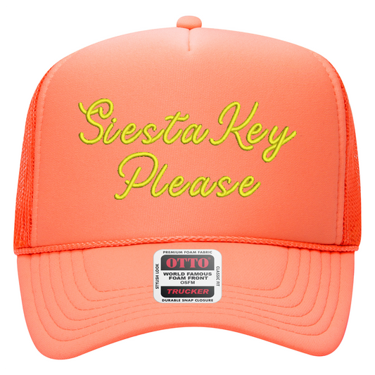Siesta Key Hat - Peach/Yellow