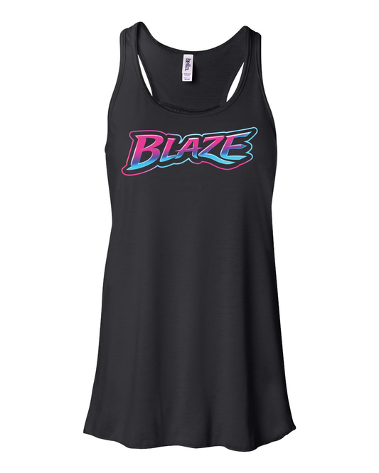 Women's Flowy Racerback - Blaze Neon Logo