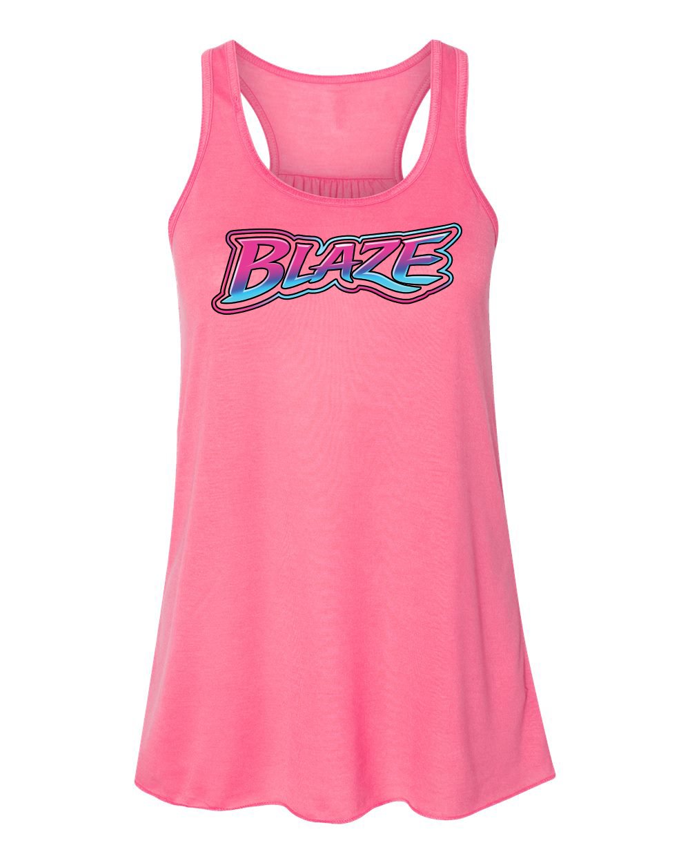 Women's Flowy Racerback - Blaze Neon Logo