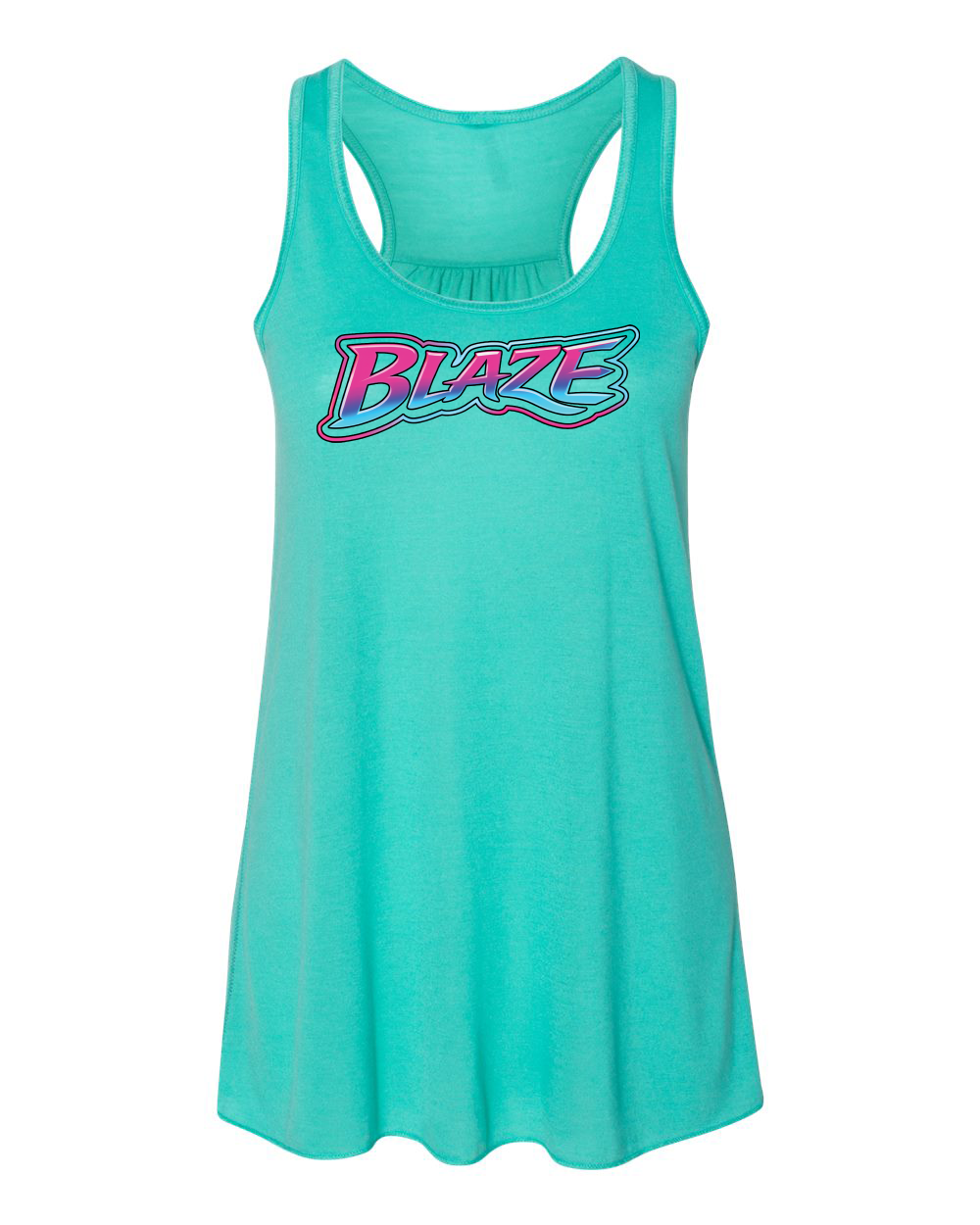 Women's Flowy Racerback - Blaze Neon Logo