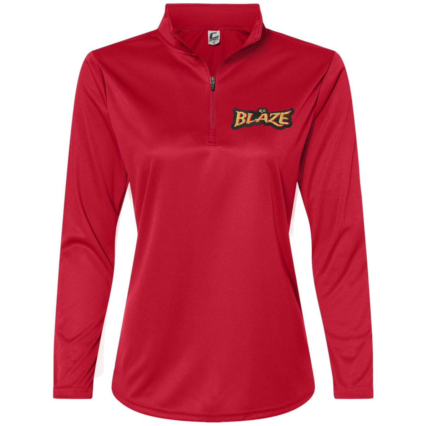 Women's Quarter Zip Pullover - Blaze Logo