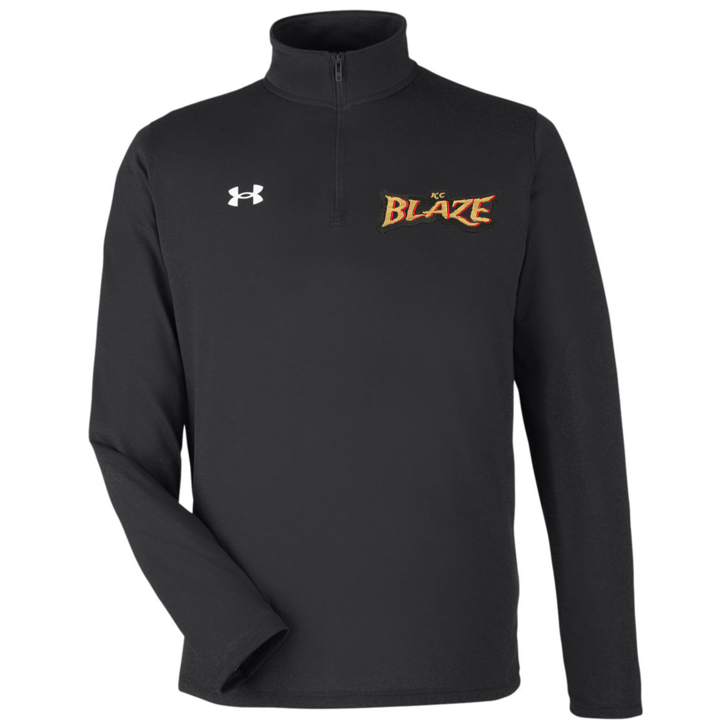 Under Armour Men's Team Tech Quarter Zip Pullover - Blaze Logo