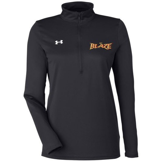Under Armour Women's Team Tech Quarter Zip Pullover - Blaze Logo