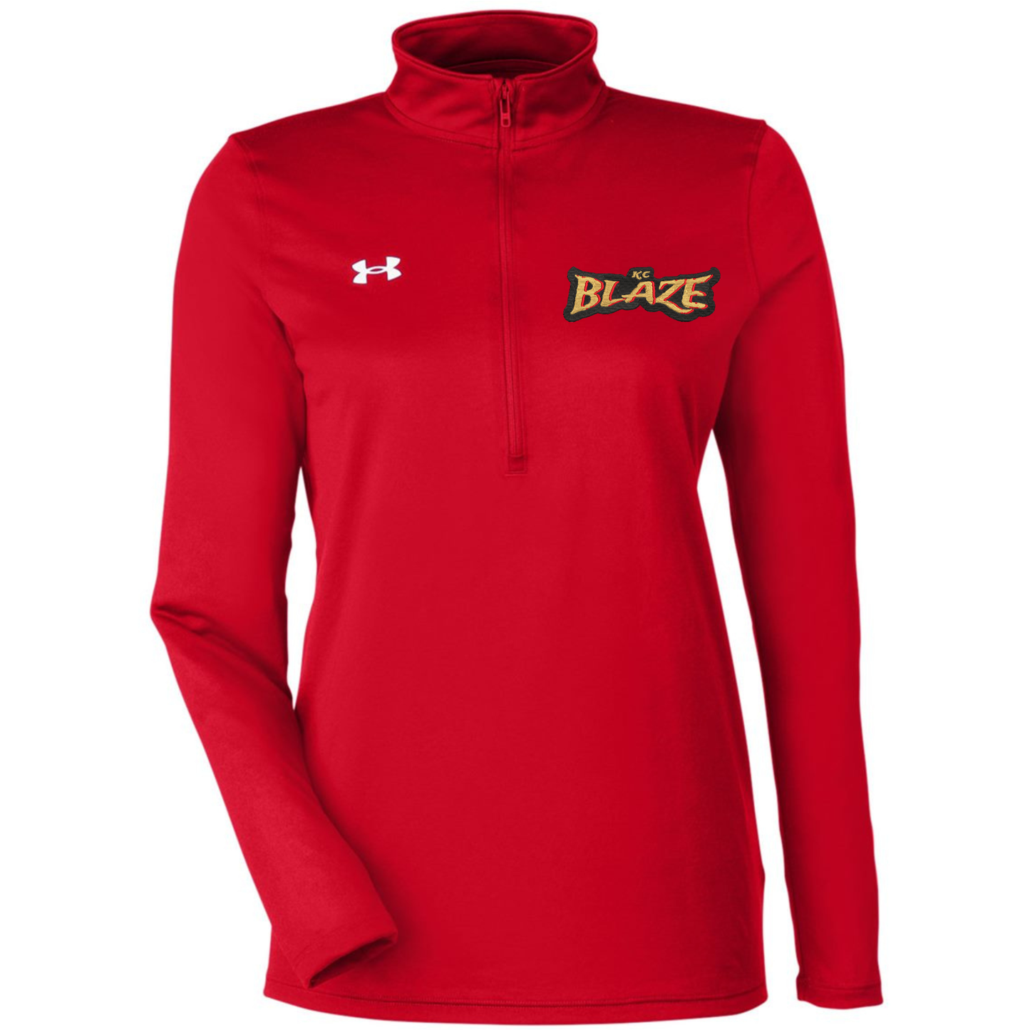 Under Armour Women's Team Tech Quarter Zip Pullover - Blaze Logo