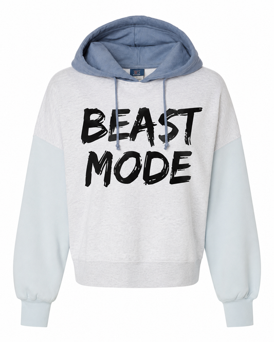 Cropped Beast Mode Block Hoodie