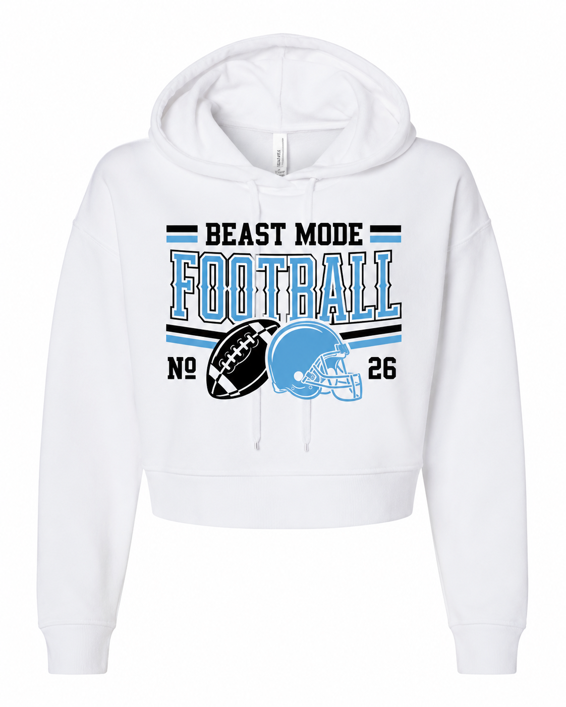 Cropped Beast Mode Football Hoodie