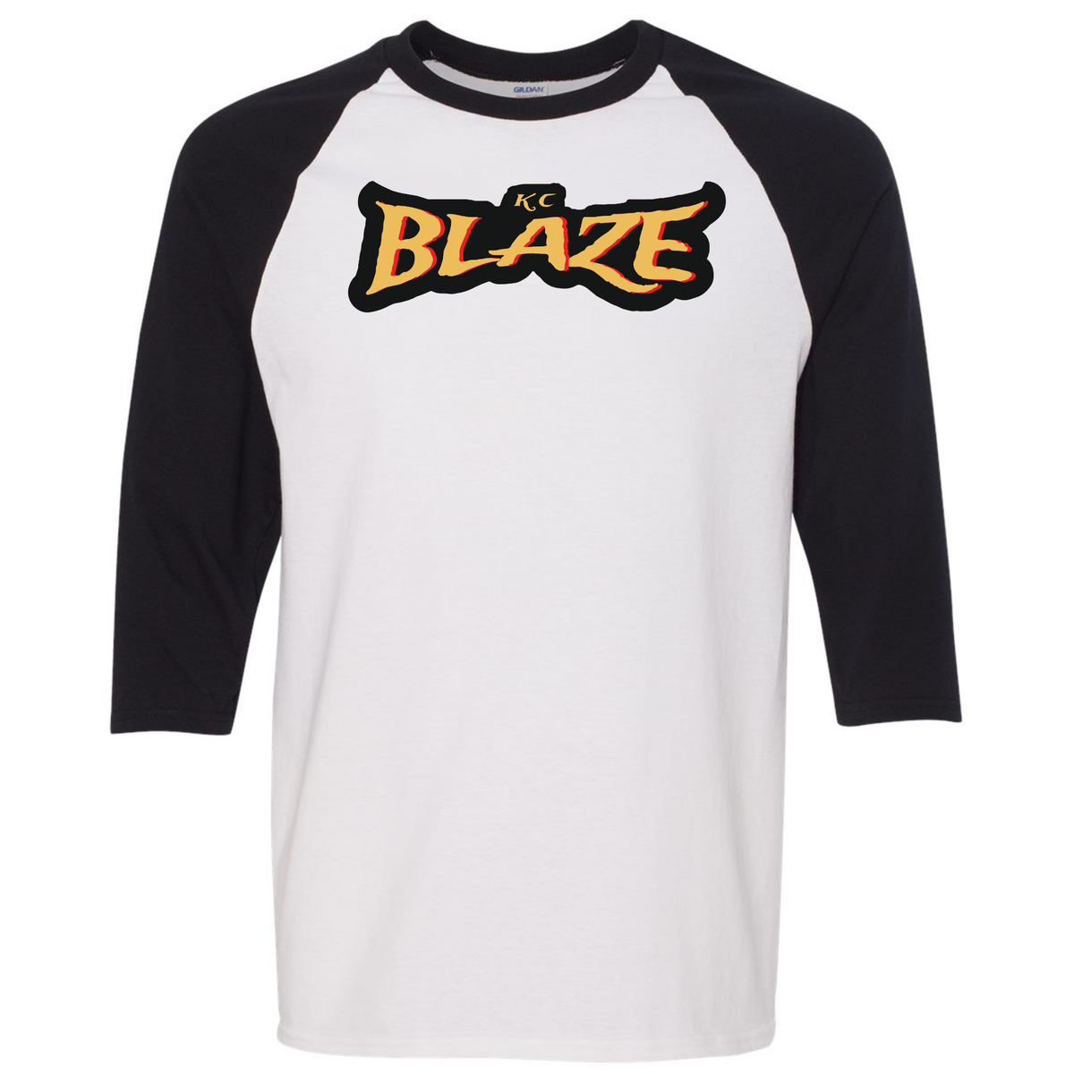 Raglan Three-Quarter Sleeve T-Shirt - KC Blaze