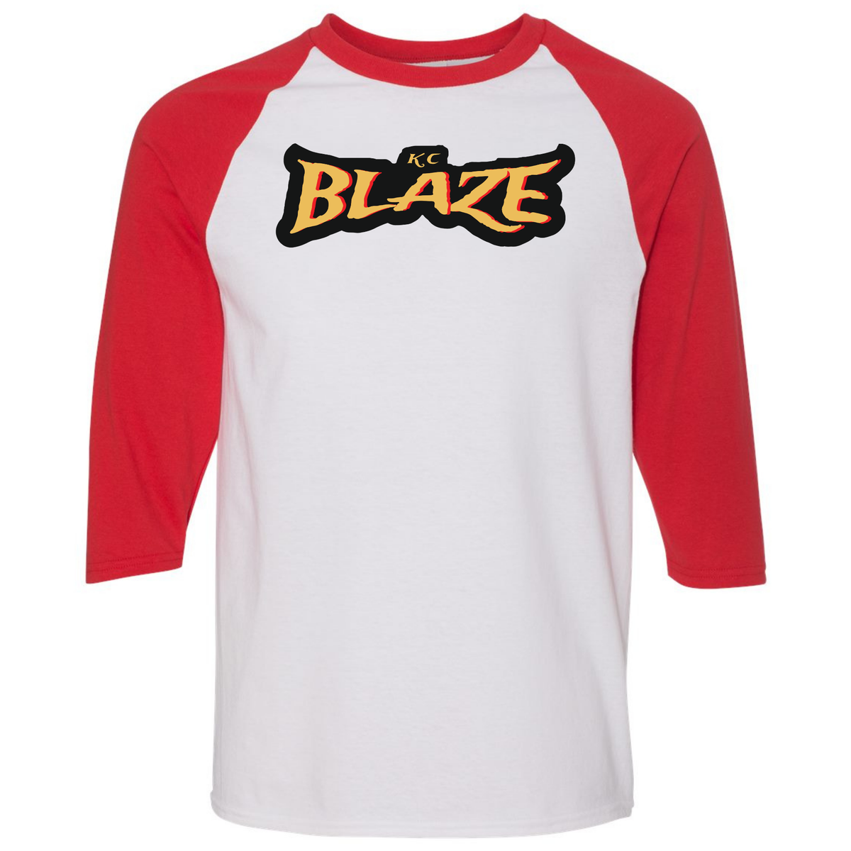 Raglan Three-Quarter Sleeve T-Shirt - KC Blaze