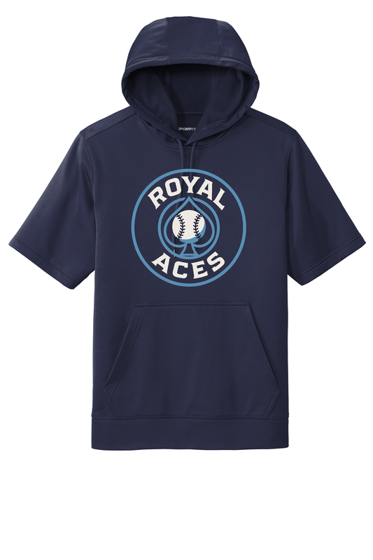 Adult/Youth Short Sleeve Hoodie - Royal Aces